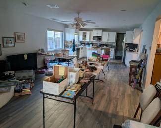 padded, folding chairs, office supplies, lamp