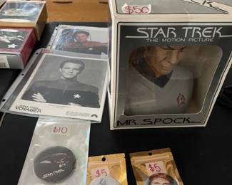 Star Trek signed photos, pins, & Spock