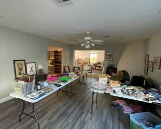 artwork, bookshelves, curio cabinets