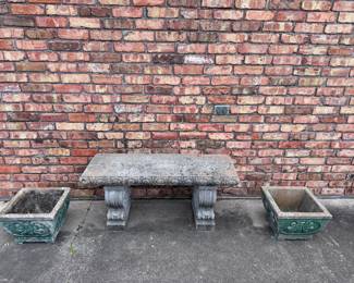 Cement benches and pots 