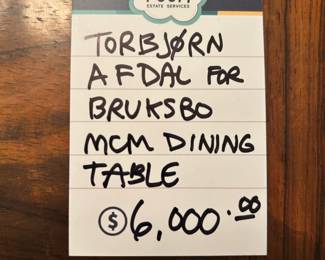 Torbjorn Afdal for Bruksbo MCM Dining Table