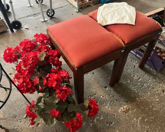 Stools, Faux Flowers 