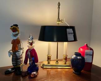 Glass Clowns, Handmade Bud Vase 