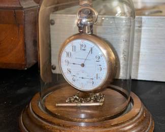 Burlington Special Pocketwatch In Glass Dome Case