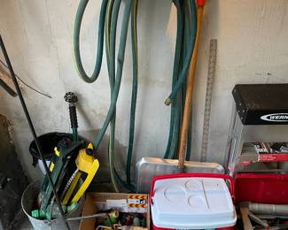 Assorted Garage Contents (Hand Tools, Chemicals, Yard Tools, Cleaning Solutions, Misc. Parts & Pieces, Etc.)