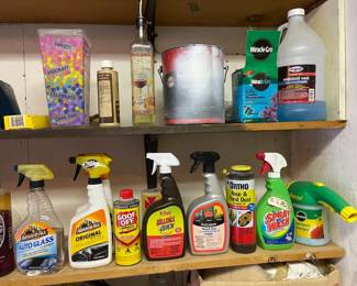 Assorted Garage Contents (Hand Tools, Chemicals, Yard Tools, Cleaning Solutions, Misc. Parts & Pieces, Etc.)