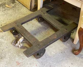 Antique "Fairbanks" Cast Iron Rolling Dollie Cart (Malleable Iron)