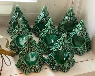 Vintage Ceramic Tree Napkin Ring Holders