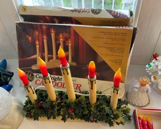 Vintage Christmas Candoliers W/ Flame Light Bulbs (WORKS!)
