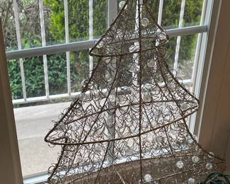 Large Wire Tree Decor W/ Strung Beads