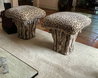 Pais of Italian Ceramic Stools