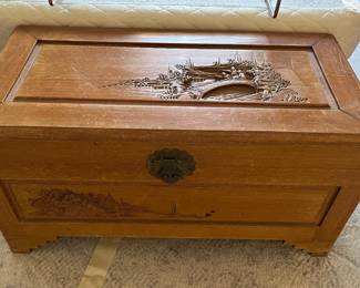 Vintage Asian carved trunk