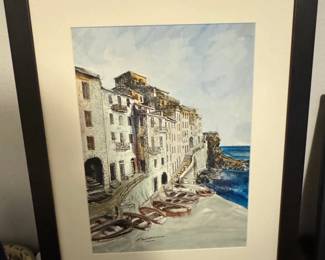Cinque Terre Italian Village Watercolor Painting