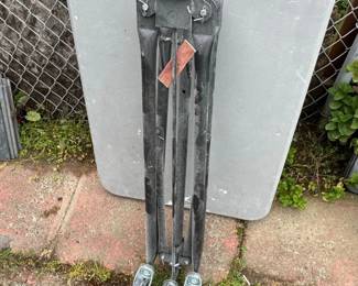 Vintage Metal Fireplace Tool Set with Stand