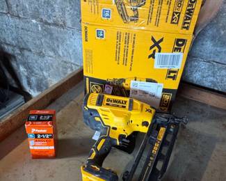 DEWALT V MAX XR Cordless Gauge Angled Finish Nailer Tool Only with Paslode  or Galvanized Finish Nails