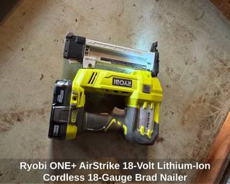 Ryobi ONE AirStrike Volt LithiumIon Cordless Gauge Brad Nailer