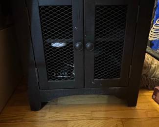 Industrial Style TwoDoor Cabinet with Mesh Inserts  Signature Design by Ashley Valebeck