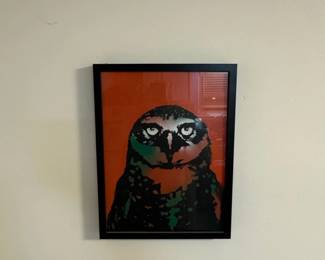 Framed Midnight Owl Screenprint by Black Owl Press