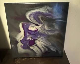Abstract Fluid Art Painting  Purple Nebula