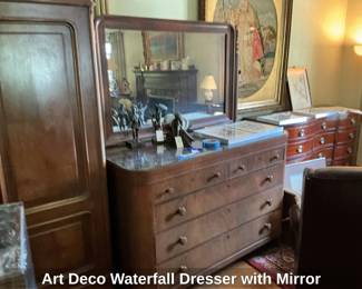 Art Deco Waterfall Dresser with Mirror