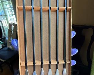 Set of Vintage Barbecue Skewers with Twisted Handles