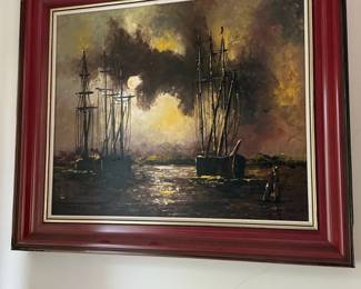 Nautical Scene with Tall Ships