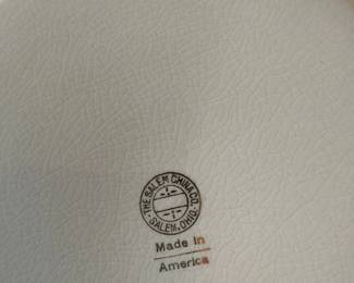 Aristocrat by Salem China Co. Maroon Floral Dinner Plates