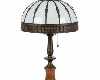 Vintage Slag Glass Table Lamp