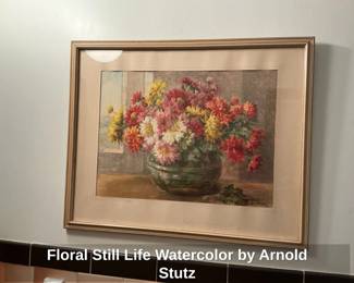 Floral Still Life Watercolor by Arnold Stutz