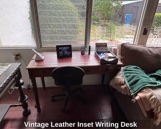Vintage Leather Inset Writing Desk