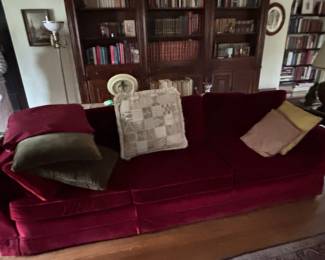 Red Velvet Sofa