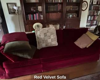 Red Velvet Sofa