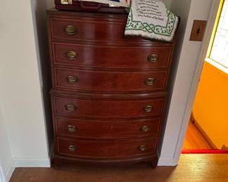 Antique Mahogany Serpentine Front Chest of Drawers