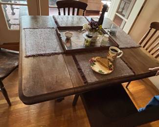 Vintage Drop-Leaf Dining Table and Chairs Set