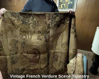 Vintage French Verdure Scene Tapestry