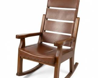 Vintage Leather Sling Morris Chair