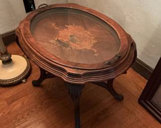 Victorian Style Inlaid Tray Table