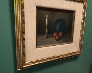 Still Life with Candle and Fruit Oil Painting