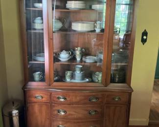 Vintage Mahogany Duncan Phyfe Style China Cabinet and Buffet