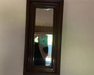 Ornate Dark Wood Framed Wall Mirror