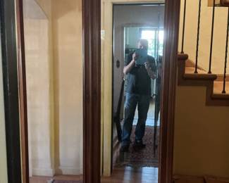 Antique French Louis XV Style Mirrored Armoire