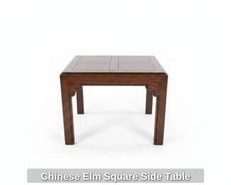 Chinese Elm Square Side Table
