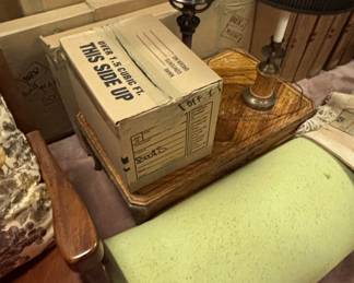 Vintage Wooden Crate with "Fire Place" and "Books" Markings