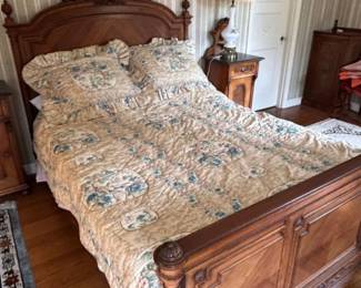 Antique French Walnut Louis XV Style Sleigh Bed