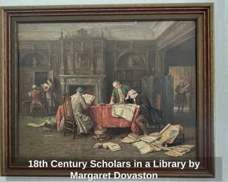 th Century Scholars in a Library by Margaret Dovaston