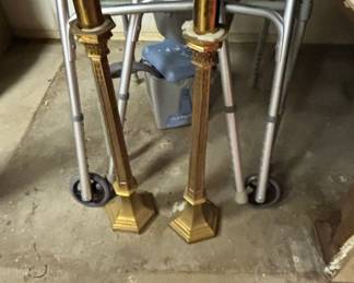 Pair of Brass Church Candlesticks