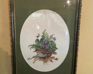 Bird and Floral Lithograph by Roger Tory Peterson