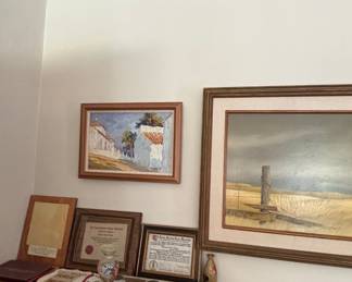 Norman A. Floyd Framed Art and Diplomas