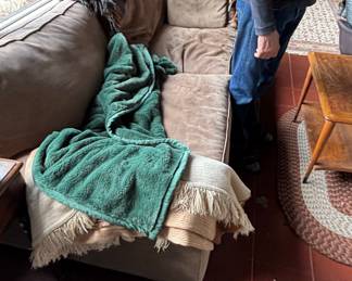 Plush Sofa with Throws