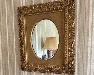 Ornate Gilt Wood Frame Oval Mirror